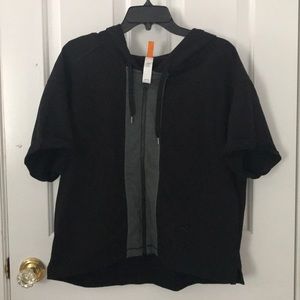 Lucy short sleeve black and gray hoodie